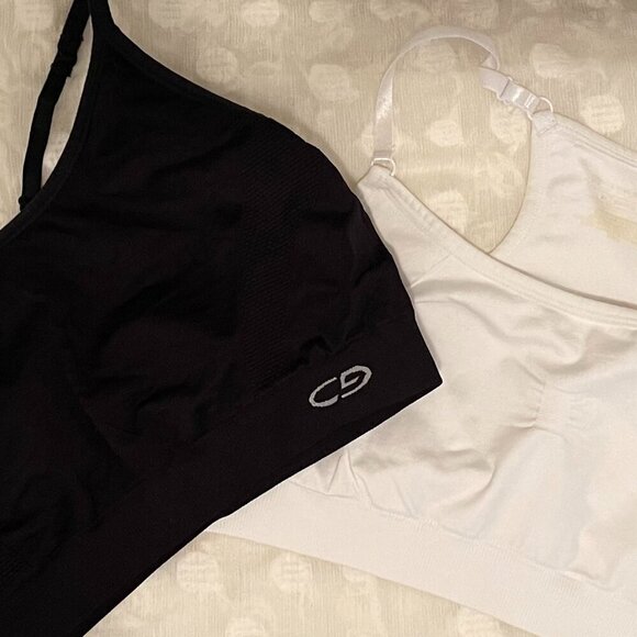 EUC 2 Girls Sports Bras, Black Champion & White Maidenform, Medium - Picture 2 of 7